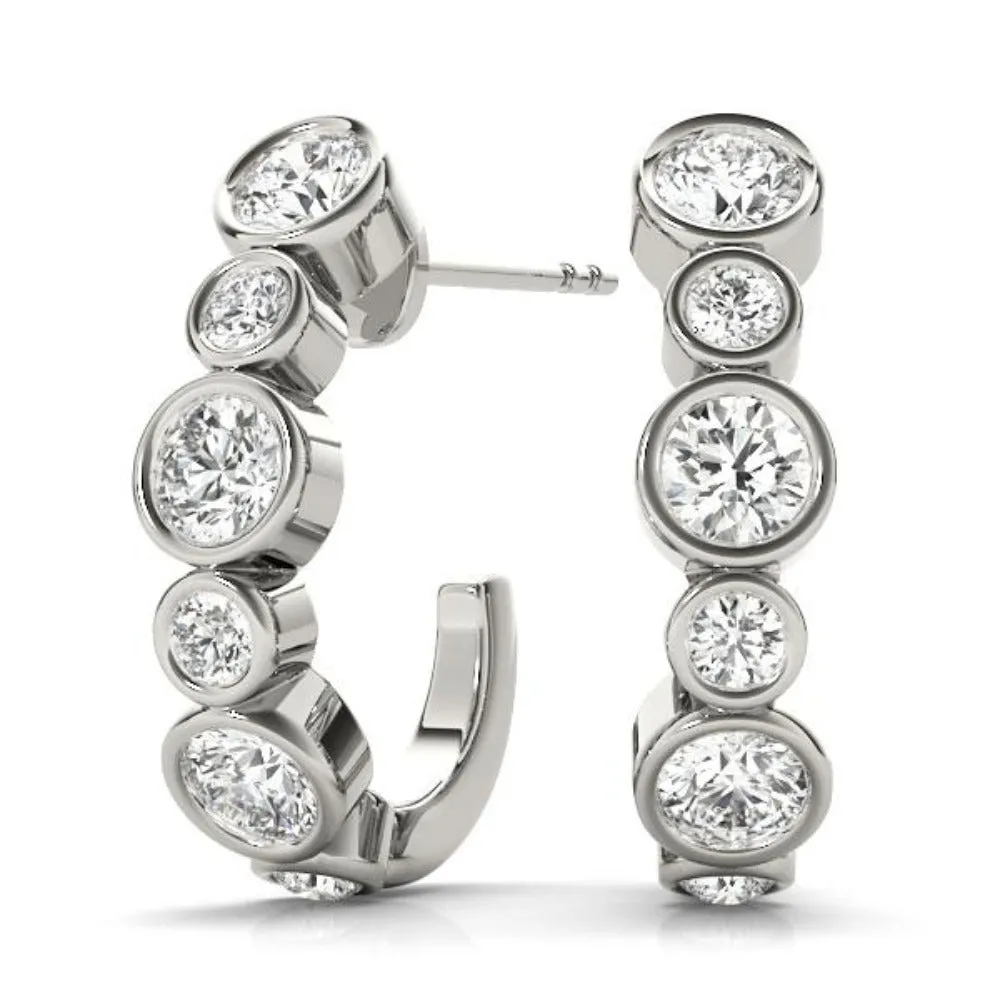Diamond Bezel Hoop Huggies