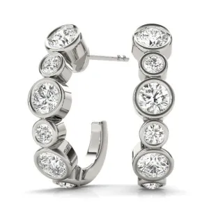 Diamond Bezel Hoop Huggies