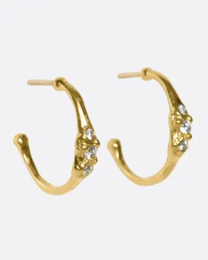 Diamond Cloud Huggie Hoops