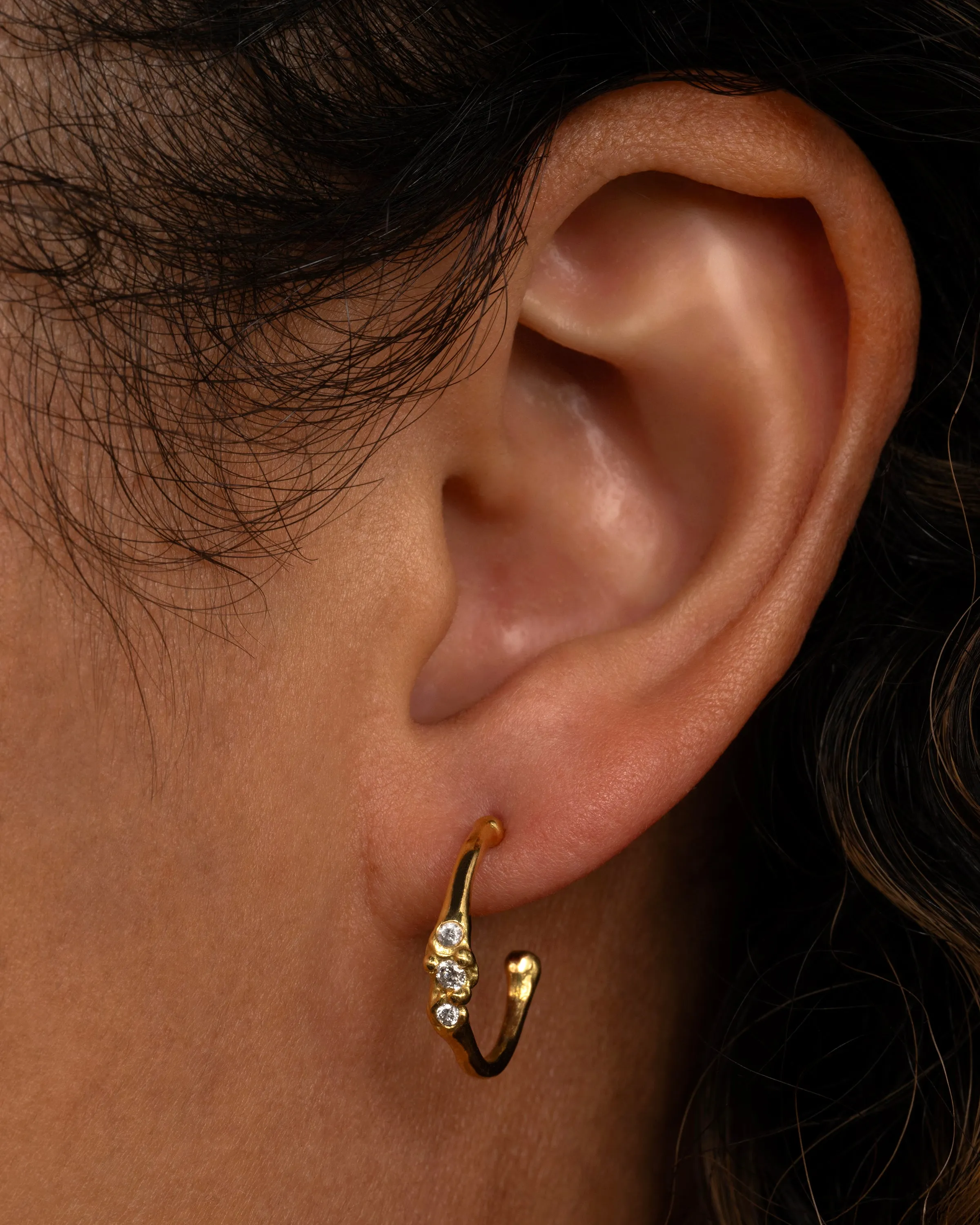 Diamond Cloud Huggie Hoops