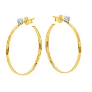 Diamond Stud Ribbon Hoops