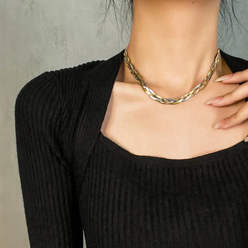 DIEYURO 316L Snake Chain Necklace