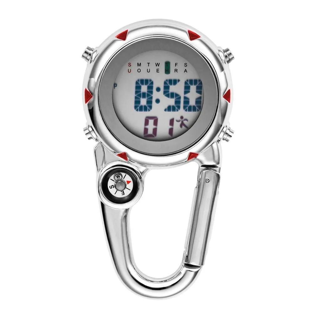 Digital Carabiner Multi-function Clip Pocket Watch