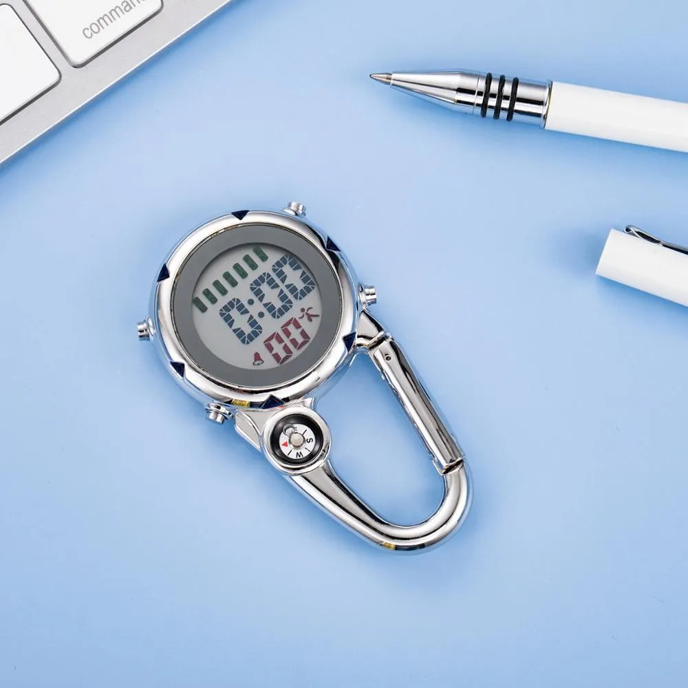 Digital Carabiner Multi-function Clip Pocket Watch