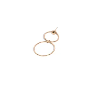 Double Hanging Hoops Stud Single Earring