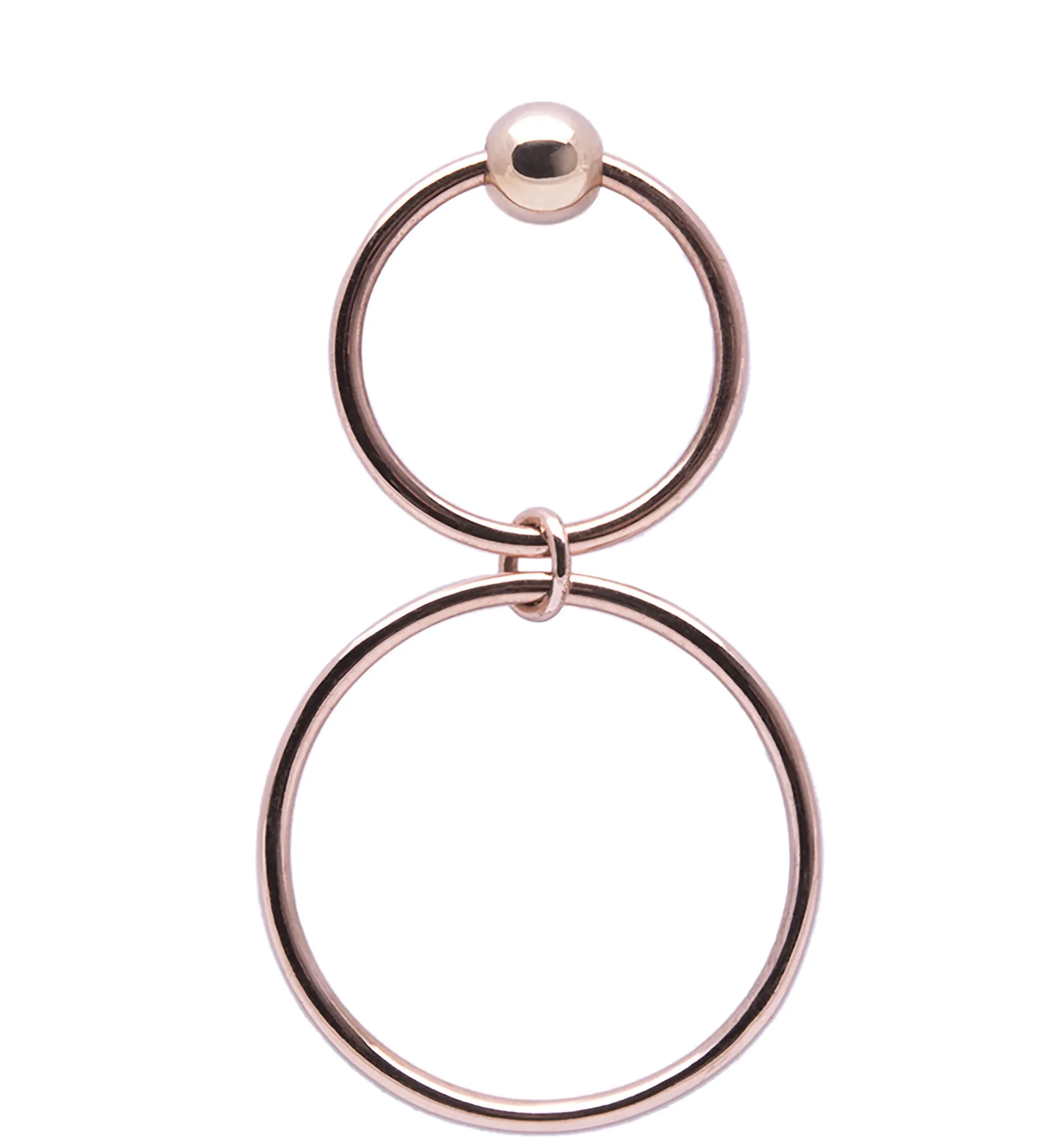 Double Hanging Hoops Stud Single Earring