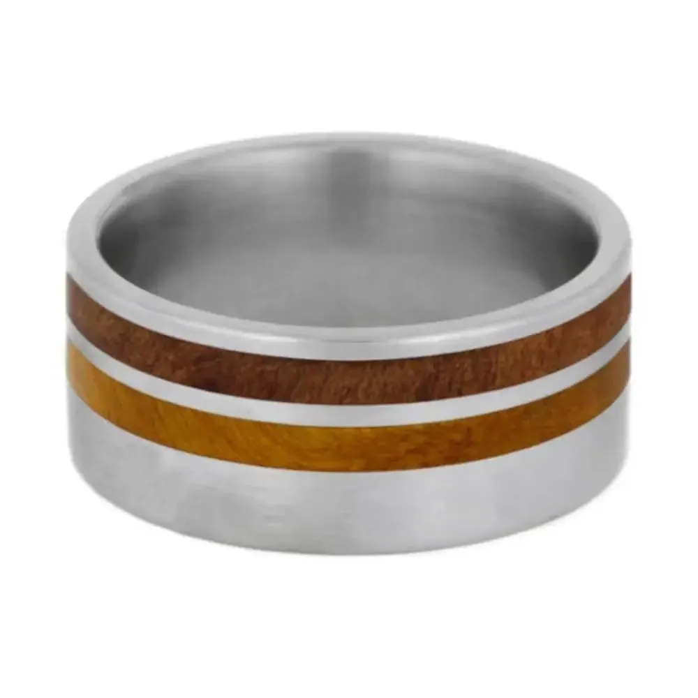 Double Wood Striped Ring with Matte Finish