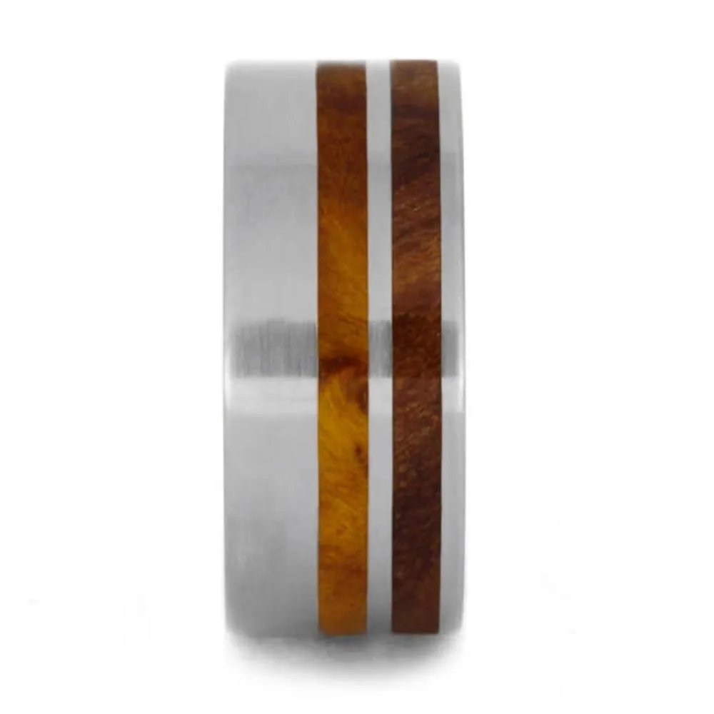 Double Wood Striped Ring with Matte Finish