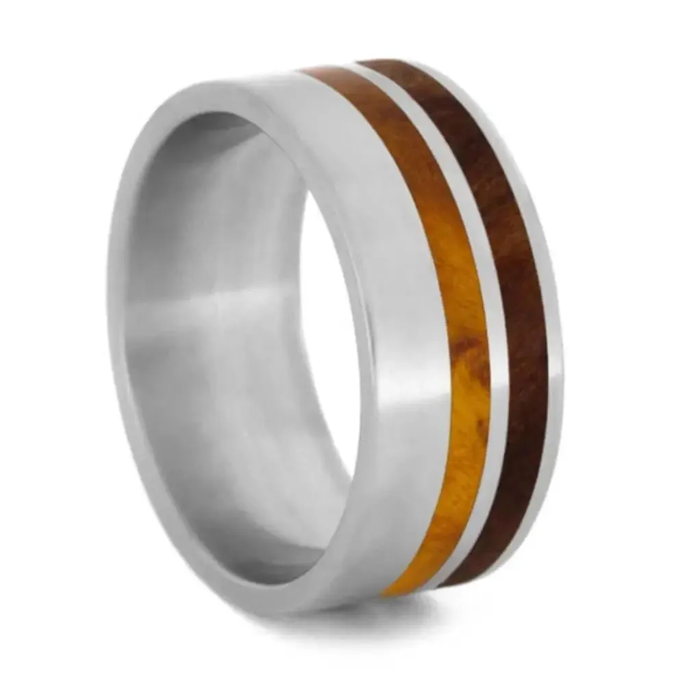 Double Wood Striped Ring with Matte Finish