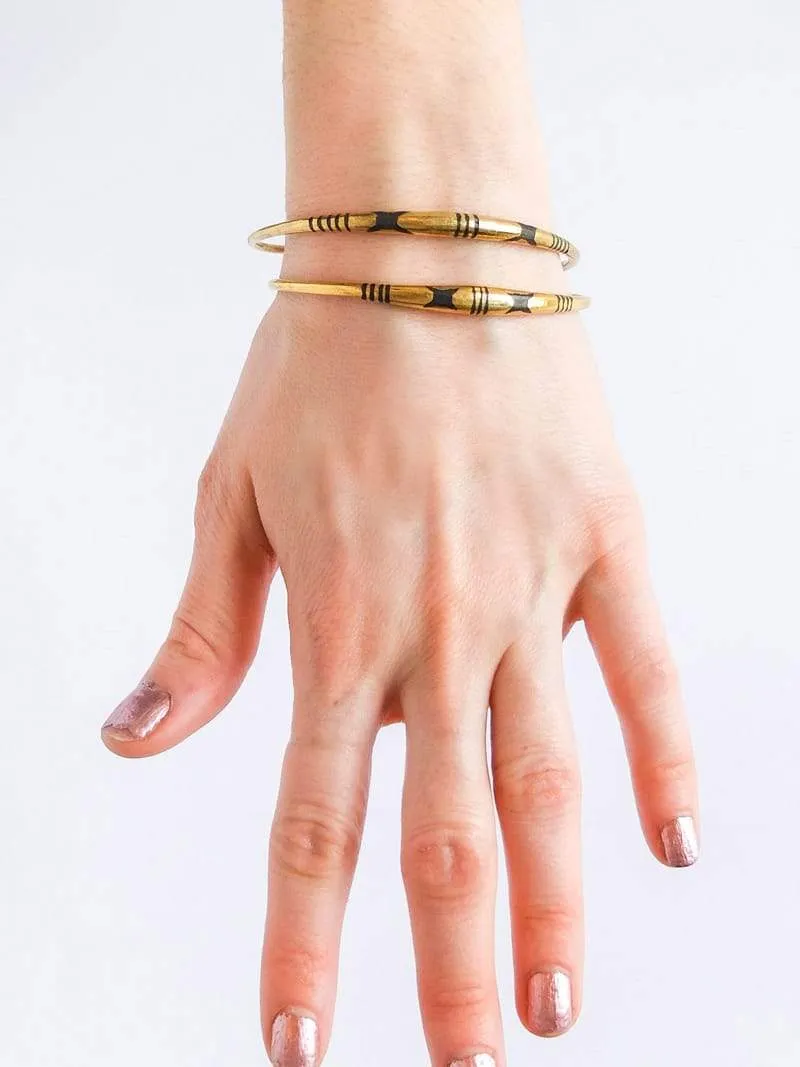 Double X African Brass Bracelet
