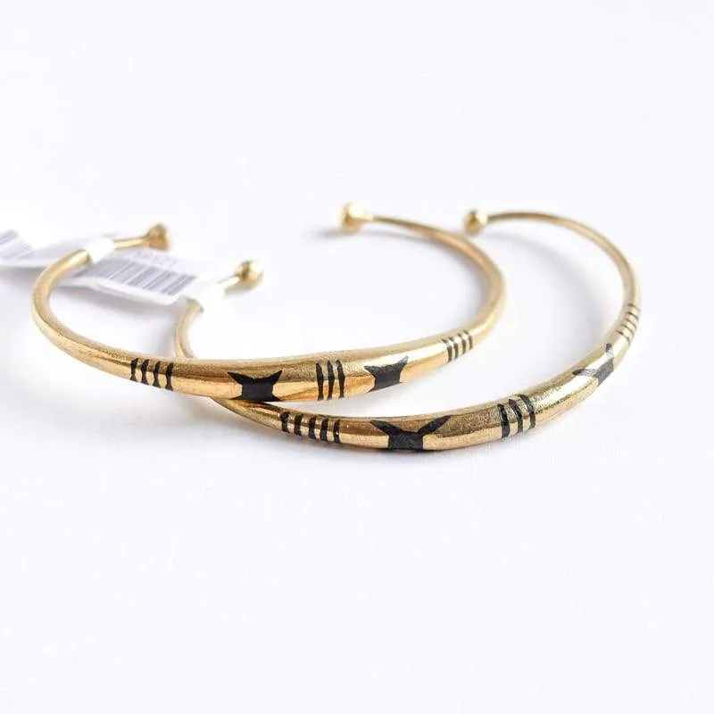 Double X African Brass Bracelet
