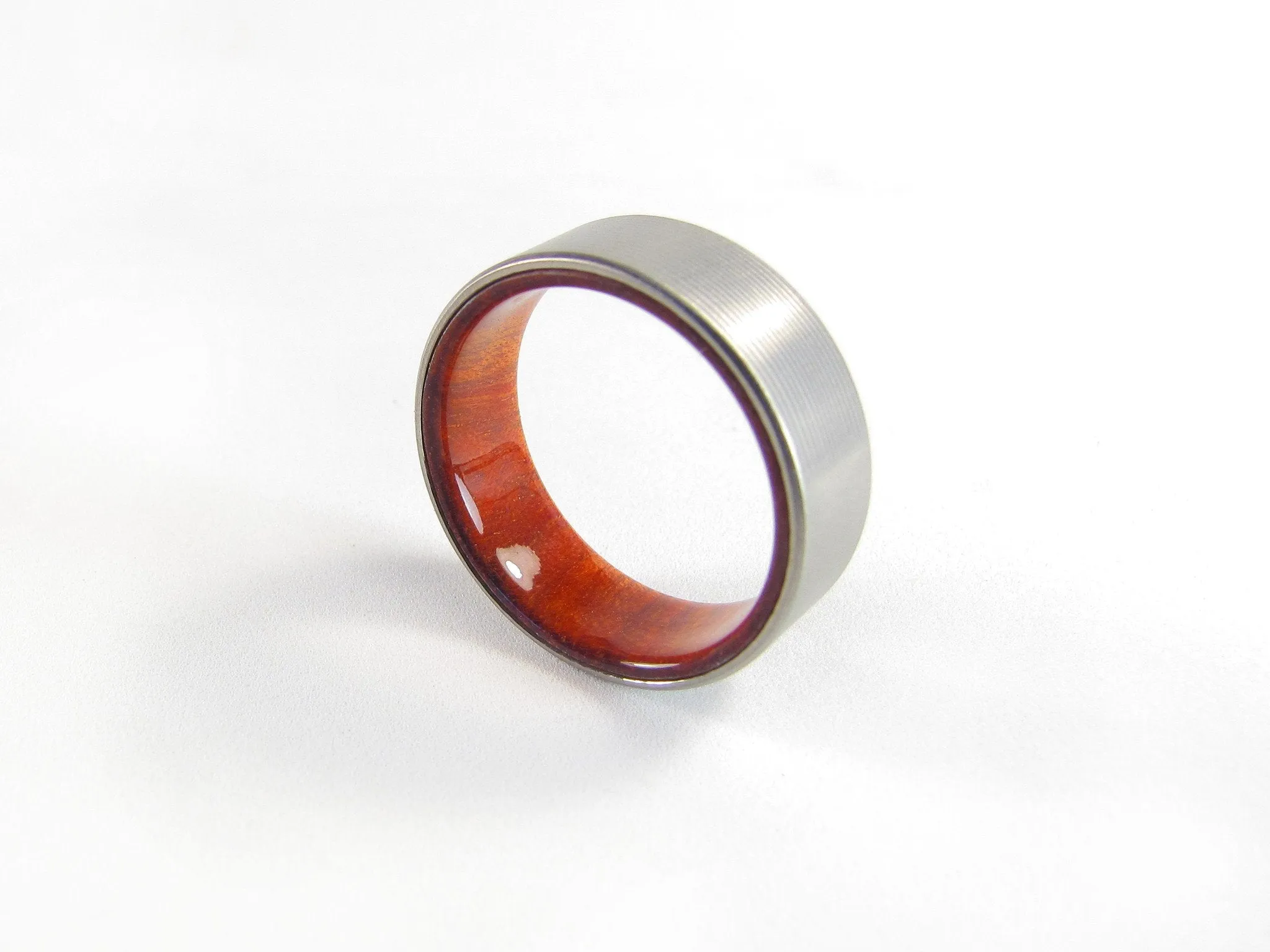 Duality (Bloodwood) - Men's Titanium and Wood Wedding Band
