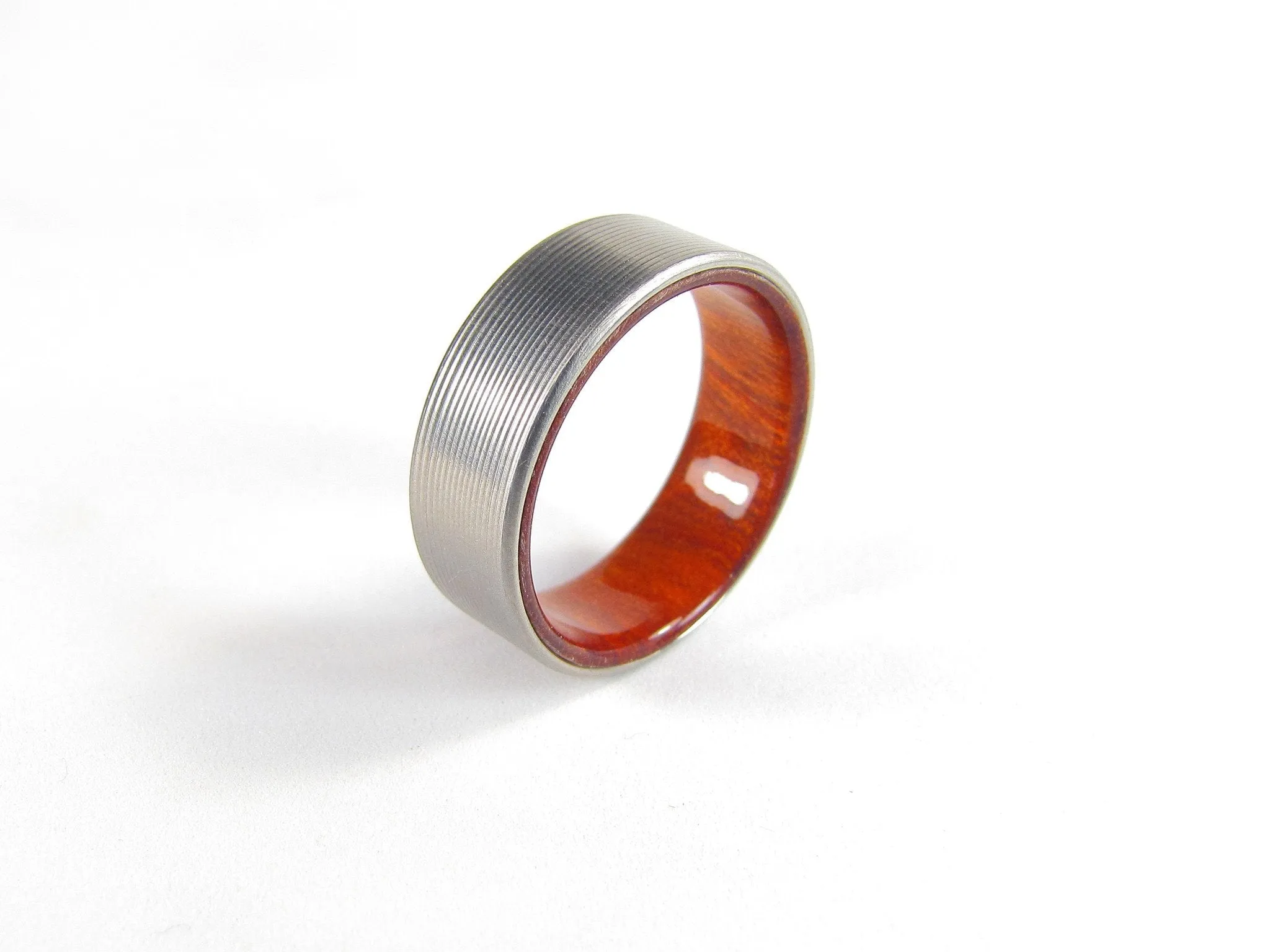 Duality (Bloodwood) - Men's Titanium and Wood Wedding Band