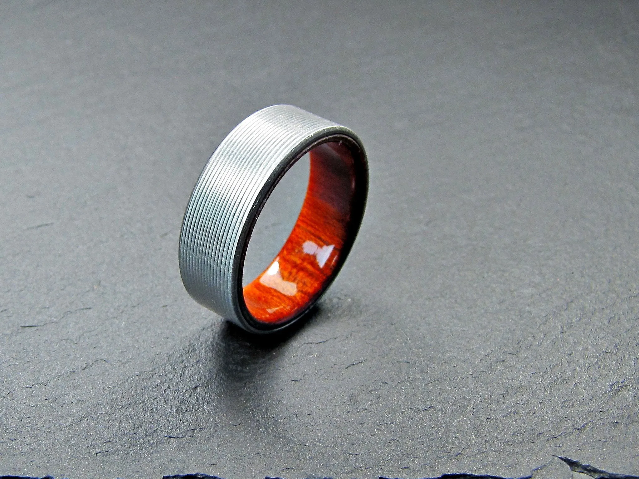 Duality (Bloodwood) - Men's Titanium and Wood Wedding Band