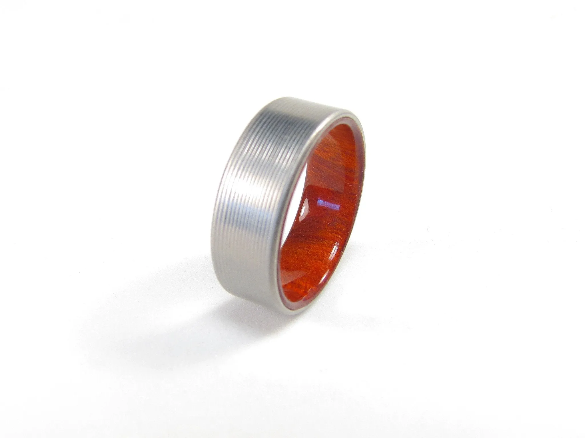 Duality (Bloodwood) - Men's Titanium and Wood Wedding Band