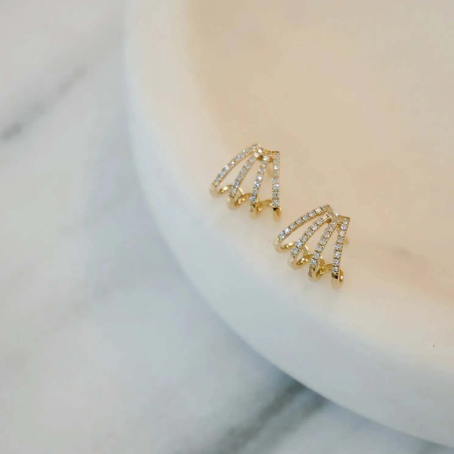 EF Collection Diamond Multi Huggie Earring