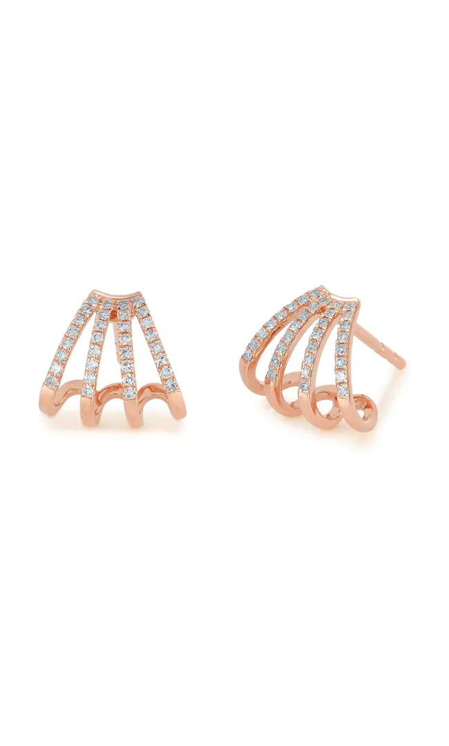 EF Collection Diamond Multi Huggie Earring