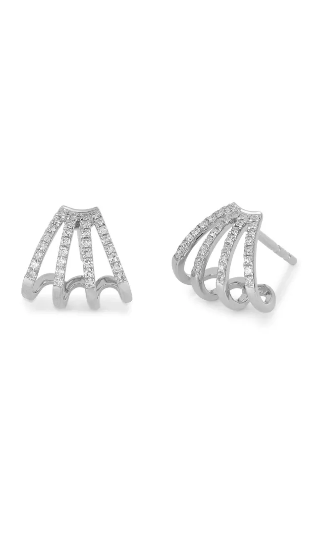EF Collection Diamond Multi Huggie Earring