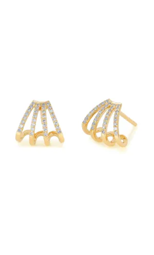 EF Collection Diamond Multi Huggie Earring