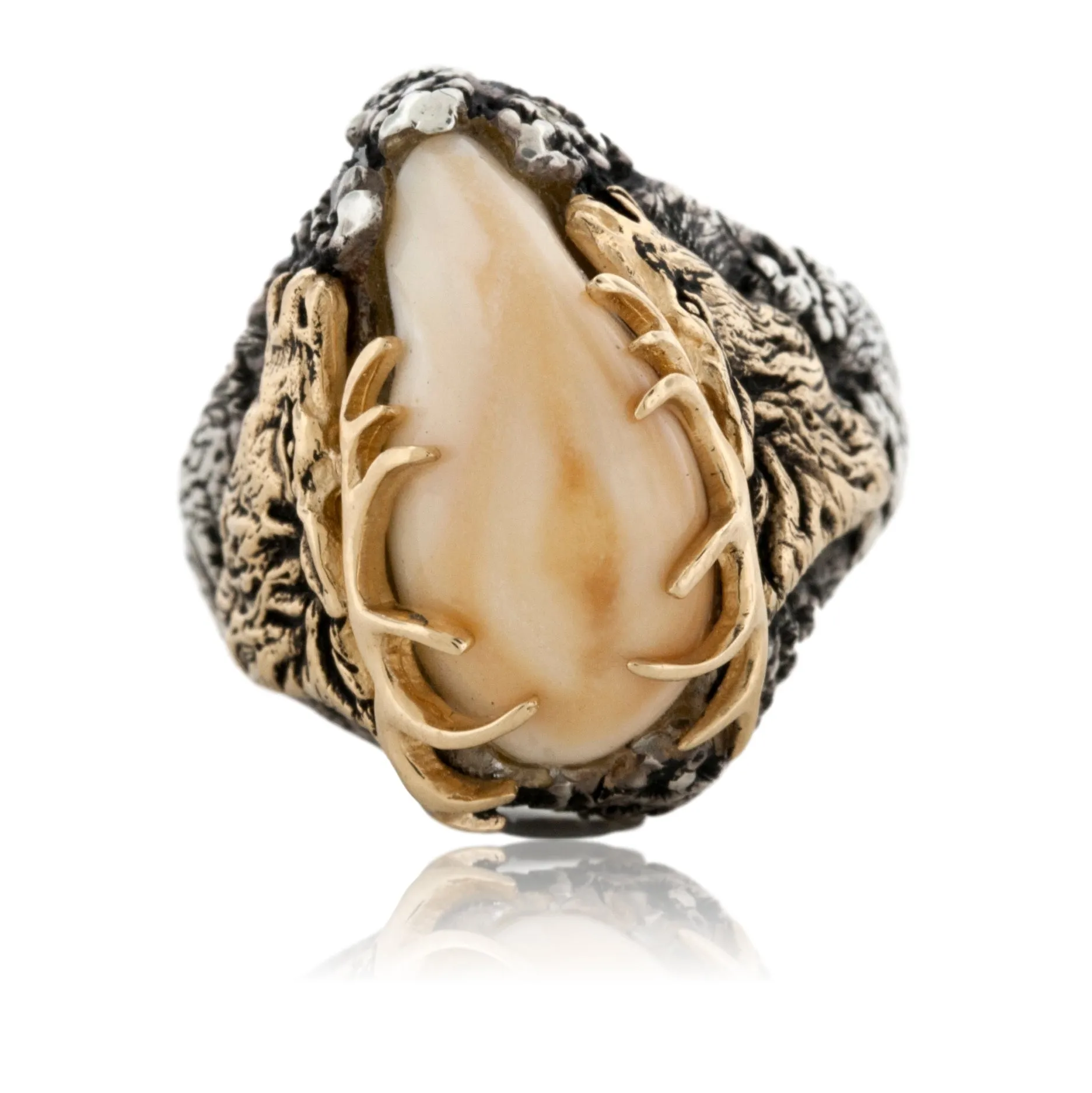 Elk Ivory Tooth Trophy Antler Ring