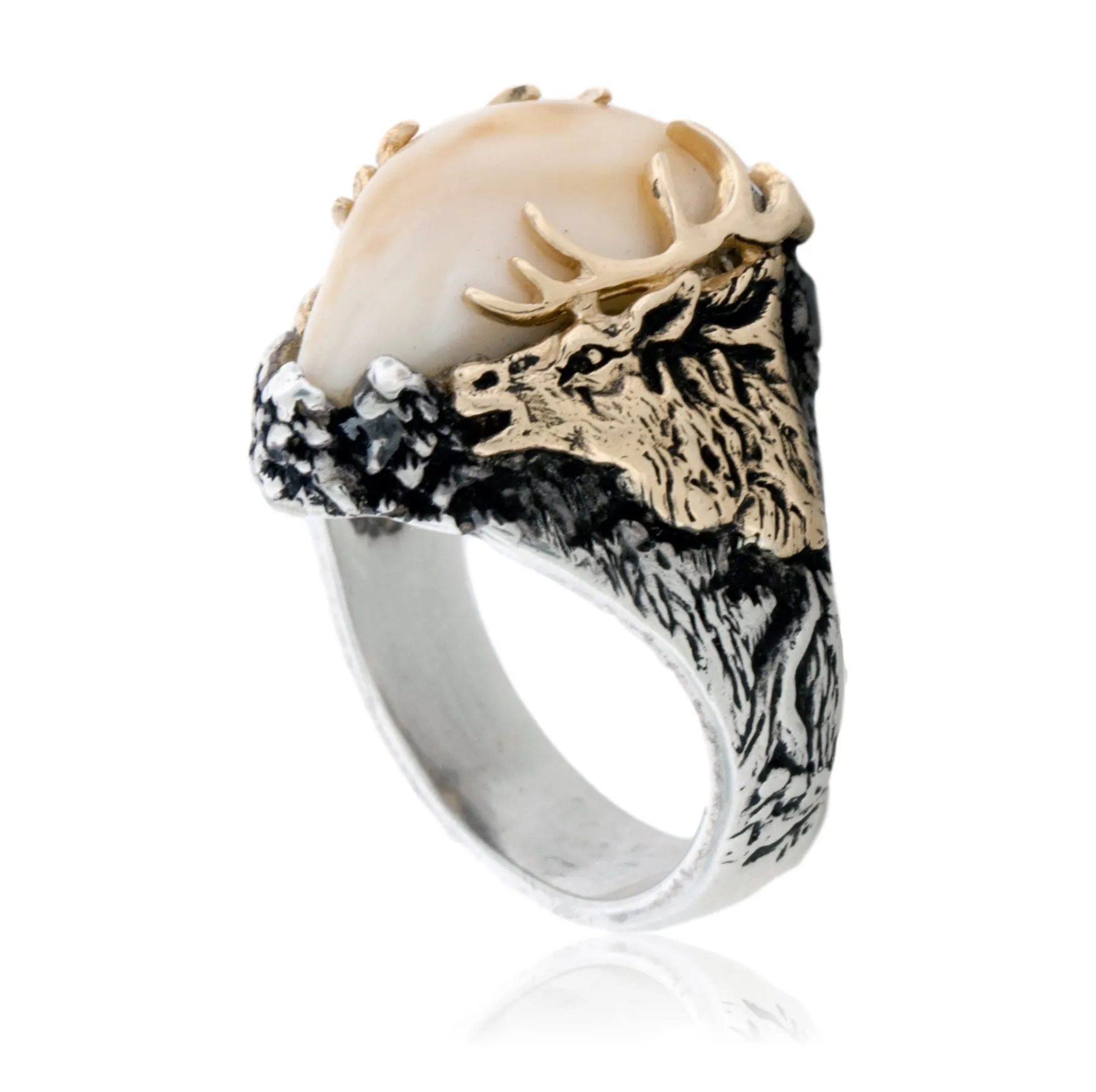 Elk Ivory Tooth Trophy Antler Ring
