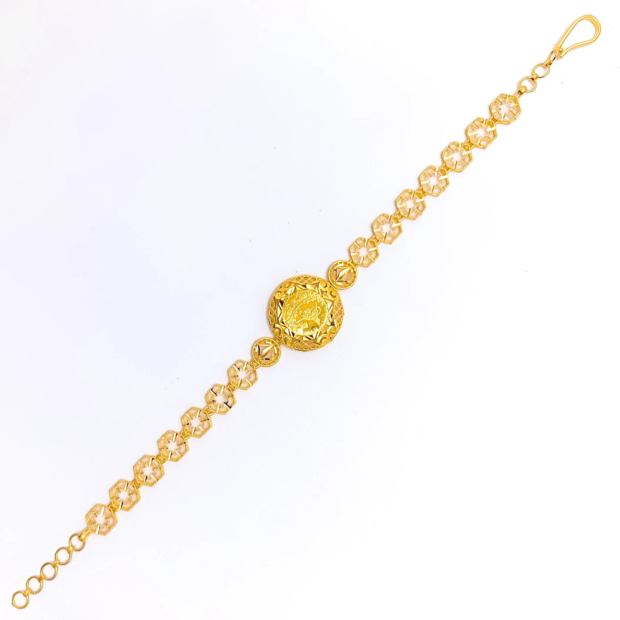 Embellished Floral Vine 21k Gold Bracelet