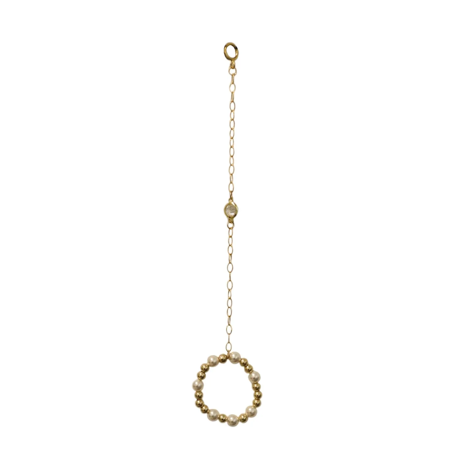 EMMA   SOLITAIRE | Hand Chain Anti-Tarnish Stretchy Ring 14K Gold Filled