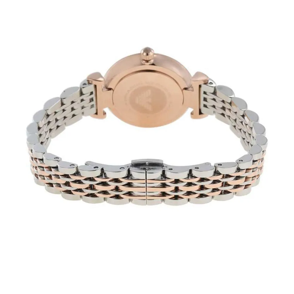 Emporio Armani Women's Gianni T-Bar  Rose-Gold Stainless-Steel Quartz Dress Watch