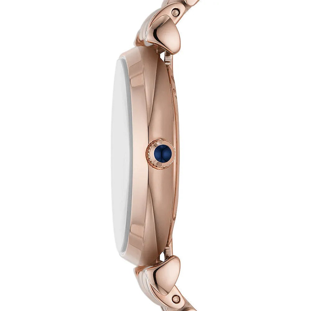 Emporio Armani Women's Two-Hand Rose Gold-Tone Stainless Steel Watch