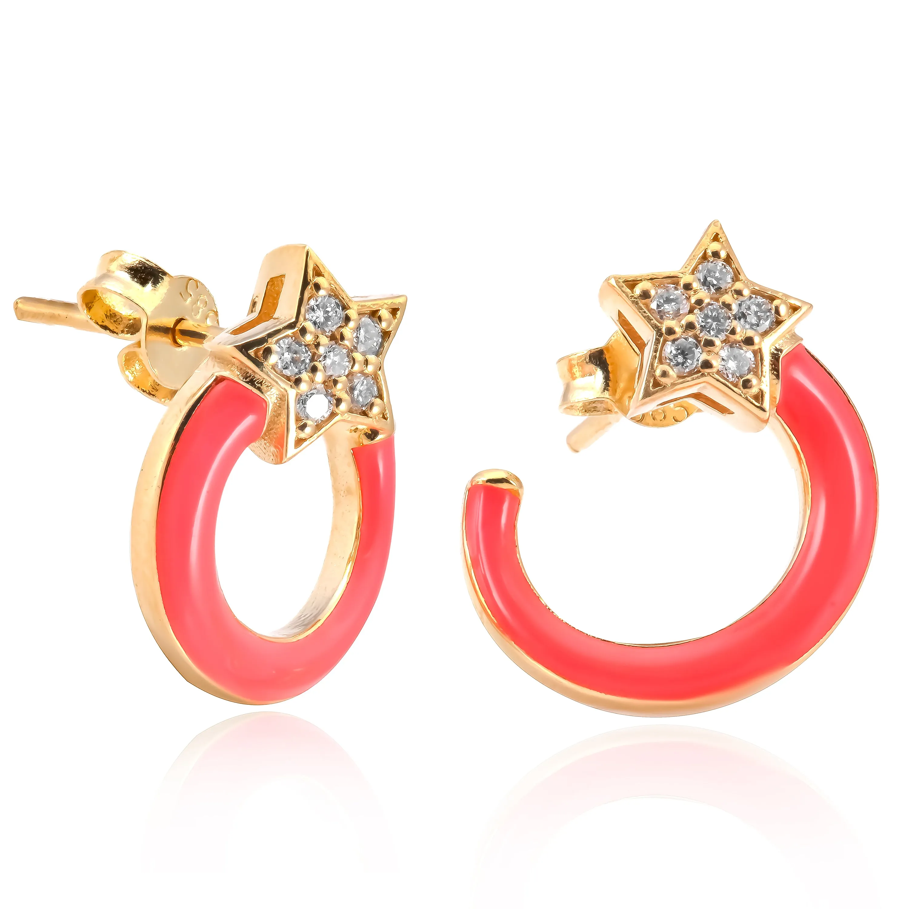 Enamel Star Earrings