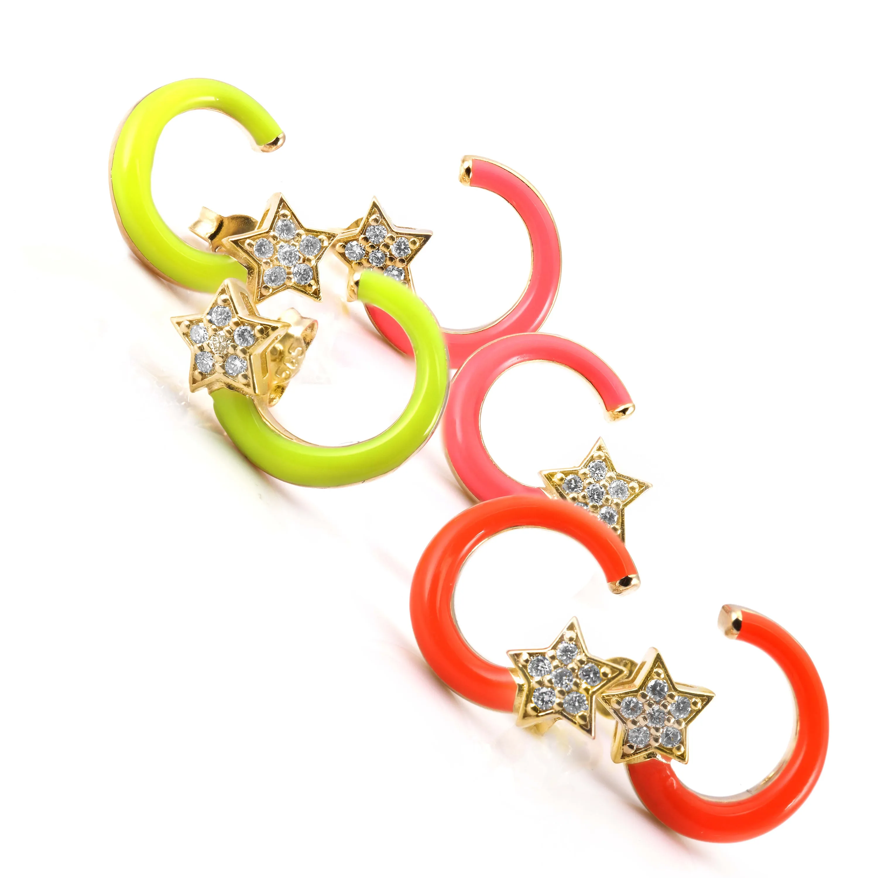 Enamel Star Earrings