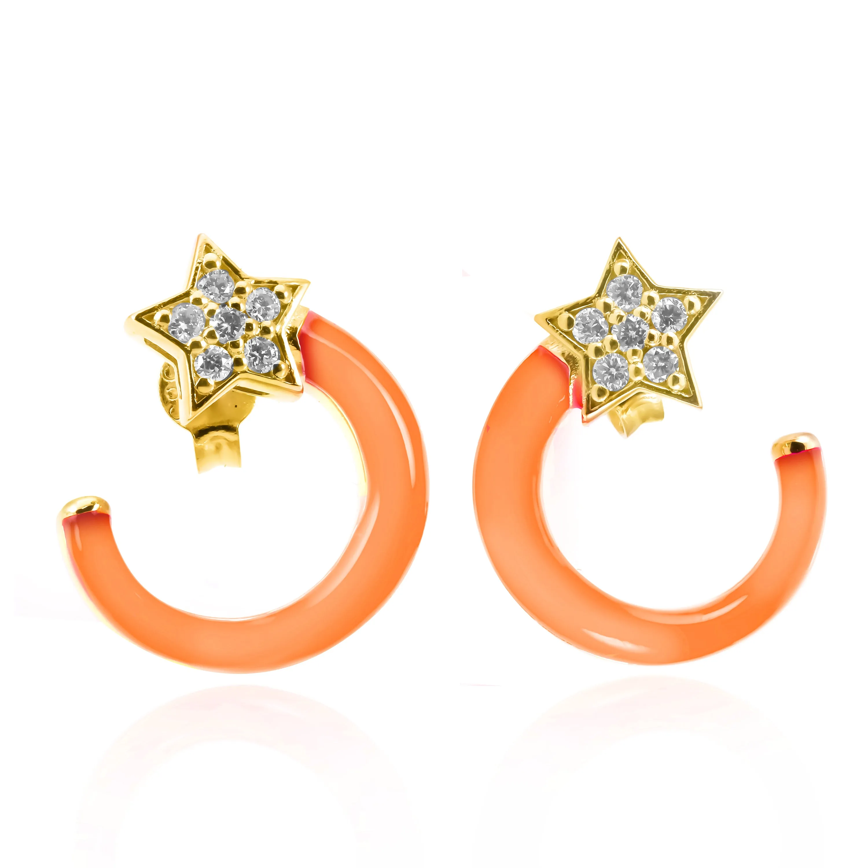 Enamel Star Earrings