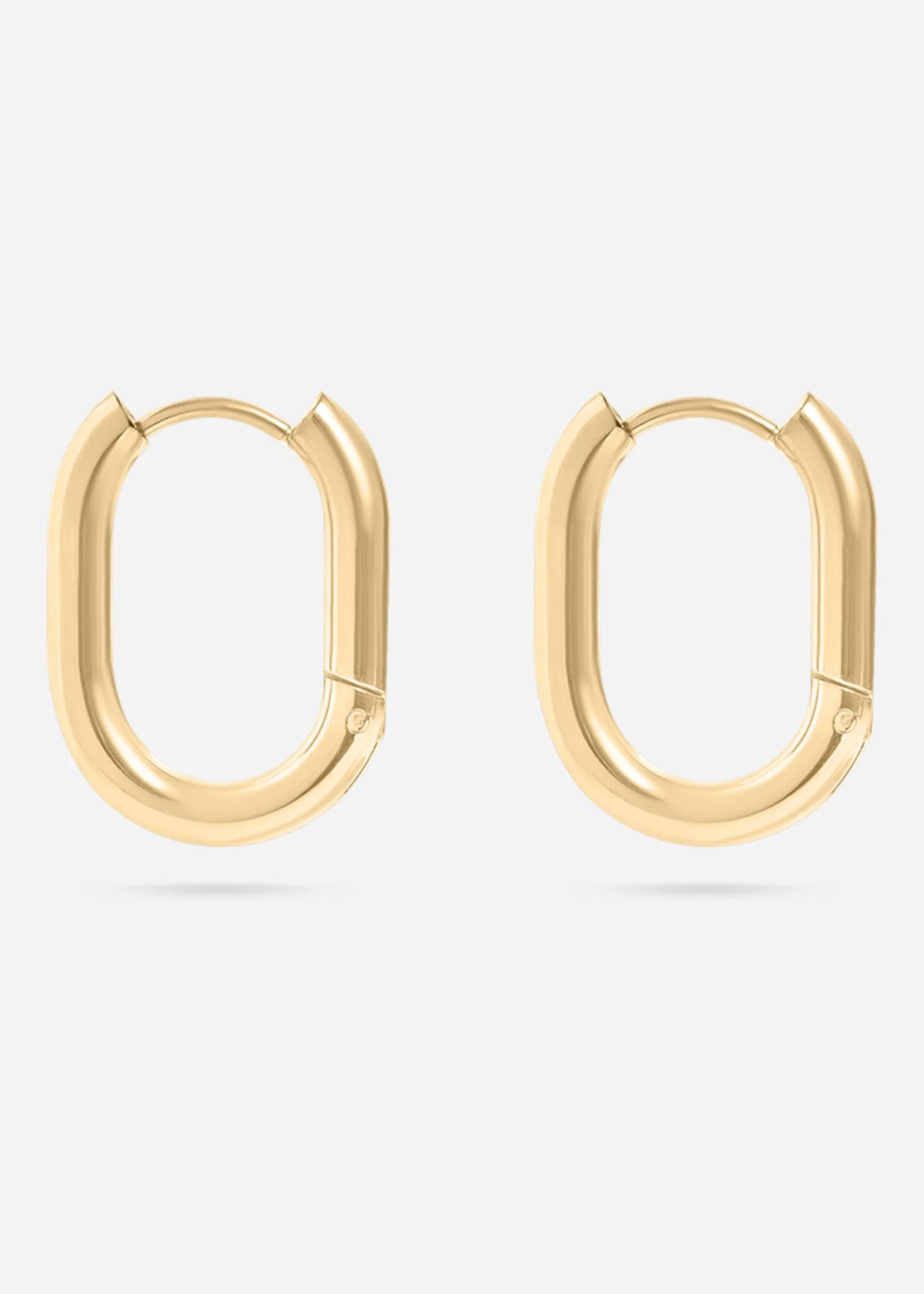 Erin 18k Gold PVD Oval Huggie Earrings