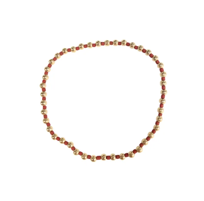 Erin Gray 3mm Color Crush Newport Crimson Red & Gold Waterproof Bracelet