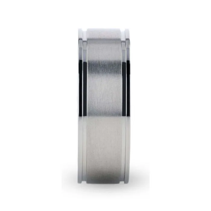 FAIRFIELD Flat Satin Finish Titanium Ring - 8 mm