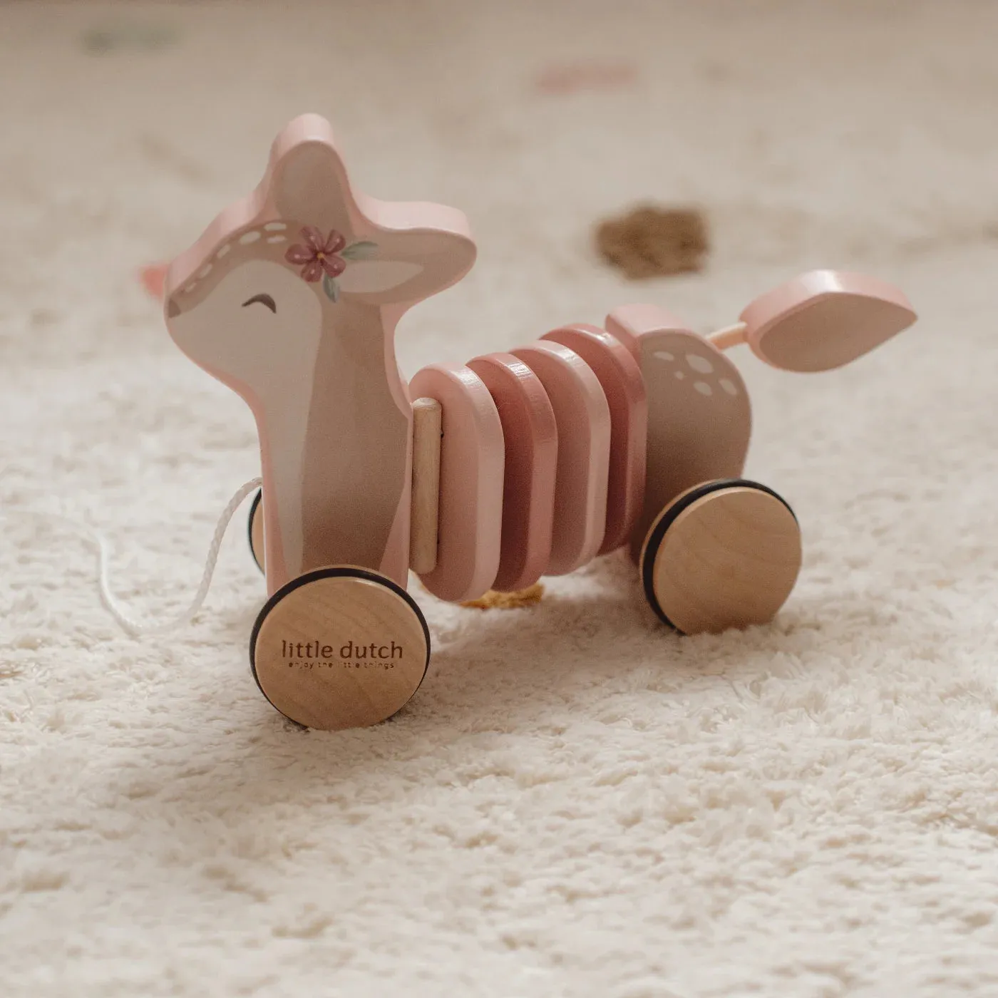Fairy Garden Pull-Along Wooden Deer