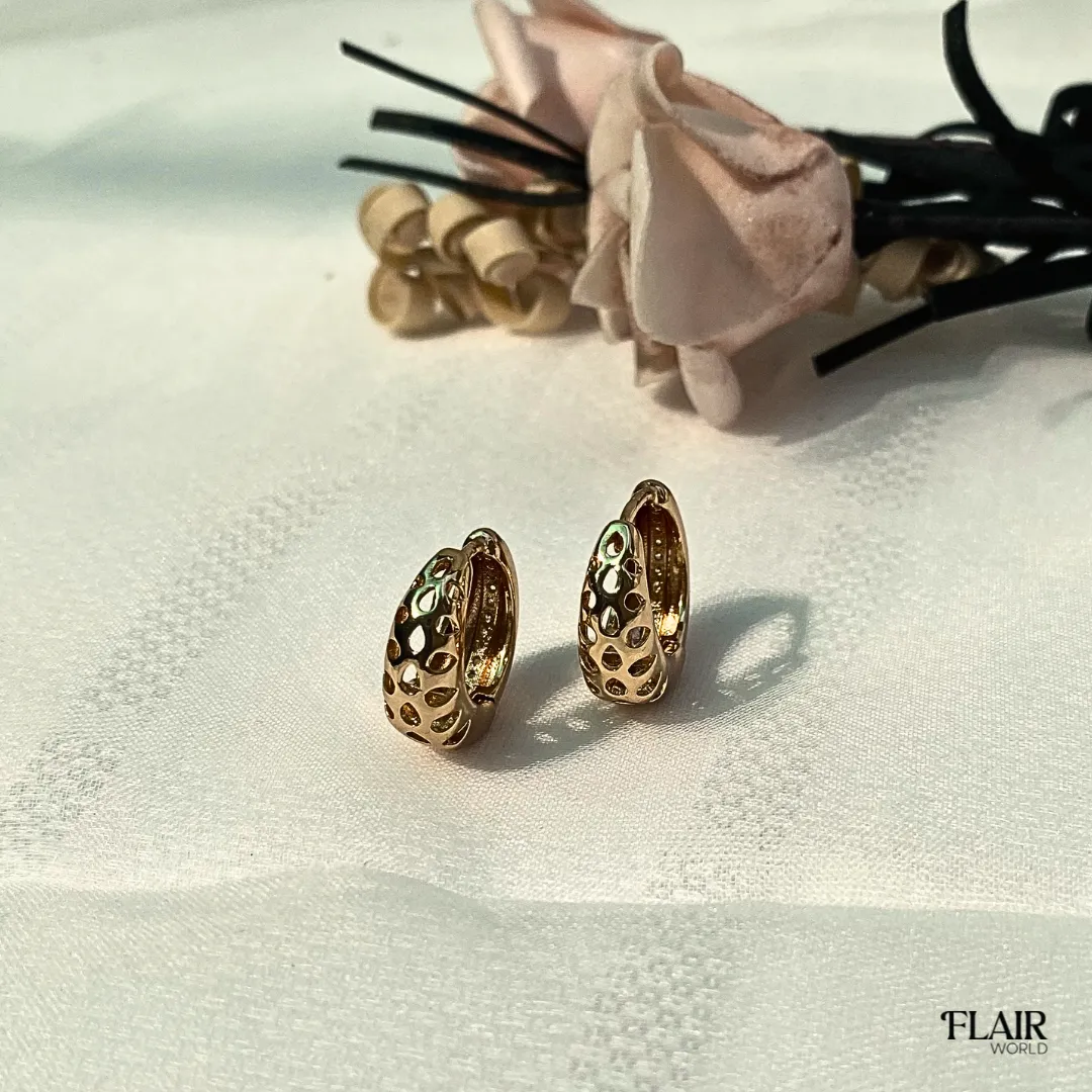 Fancy Solid Gold Hoops