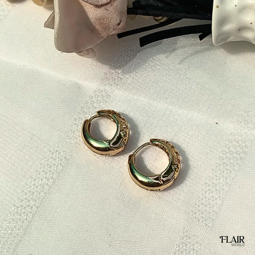 Fancy Solid Gold Hoops