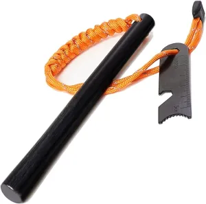 Ferro Rods 1/2 inch x 6 inch, Premium Ferro Rod Fire Starter Survival Tool, Flint and Steel Fire Starter Kit, 20,000  Strikes, Large and Thick Ferro Rod with Paracord & Multi-Tool Striker.