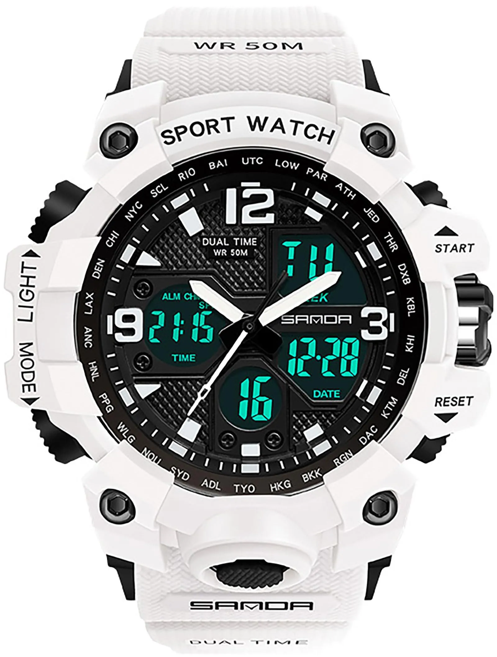 Findtime Digital Watch Womens, Black Reloj para Mujer Waterproof Sports Running Watches for Women with 24 Hour Dual Time Stopwatch