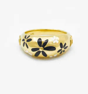 Flower Ring - Black And White