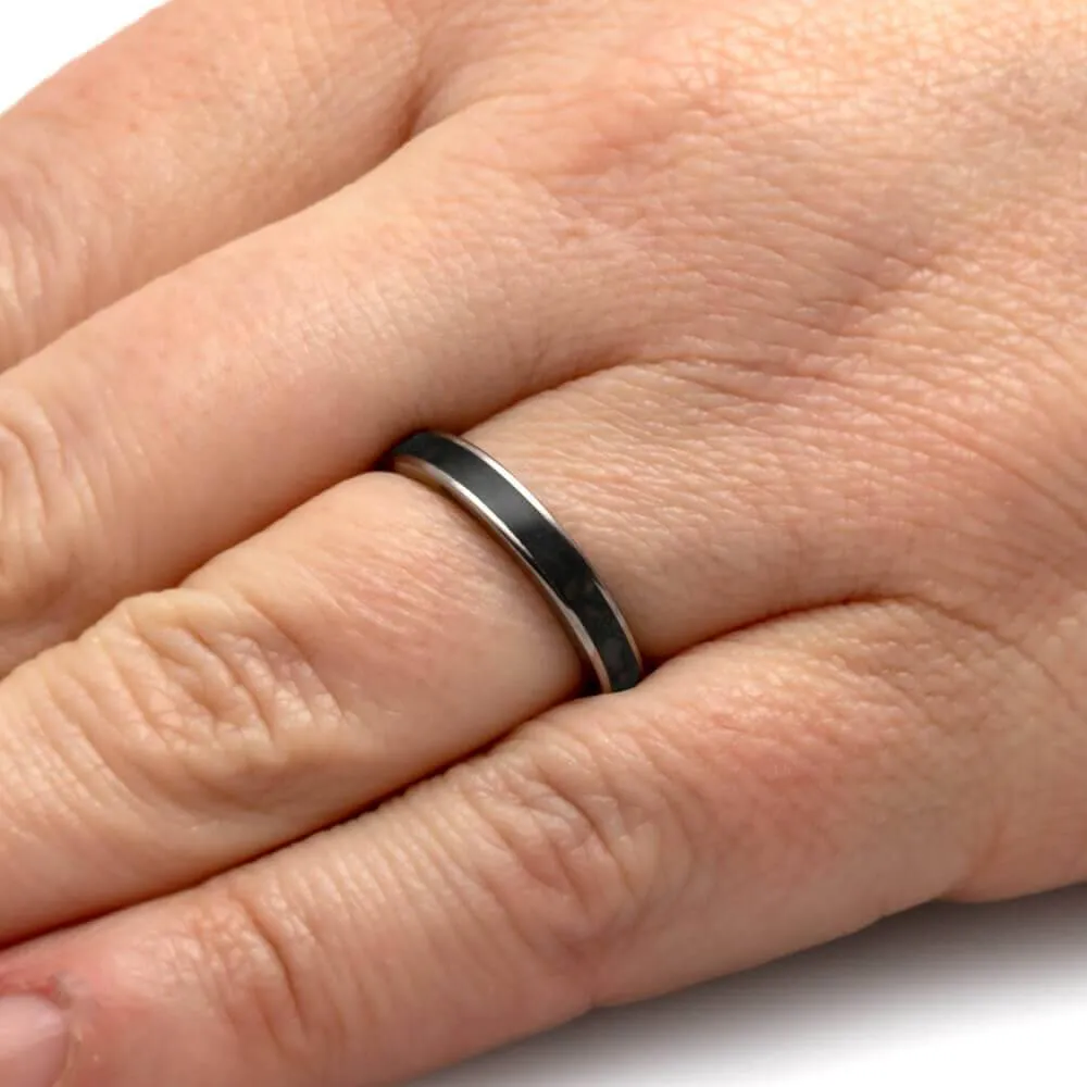 Fossil Ring for Women with Bloodwood Sleeve