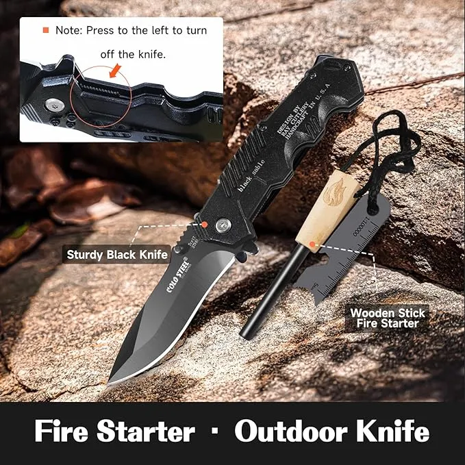 Gifts Set for Men,Dad Gift Box Dad Gifts from Son Daughter, Fathers Day Box for Son Dad Brother in Law Boyfriend Husband Young Man Adult Guy, Cool Camping Ourdoor Survival Kit