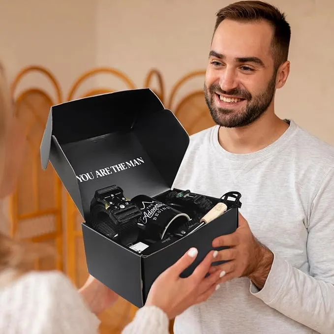 Gifts Set for Men,Dad Gift Box Dad Gifts from Son Daughter, Fathers Day Box for Son Dad Brother in Law Boyfriend Husband Young Man Adult Guy, Cool Camping Ourdoor Survival Kit