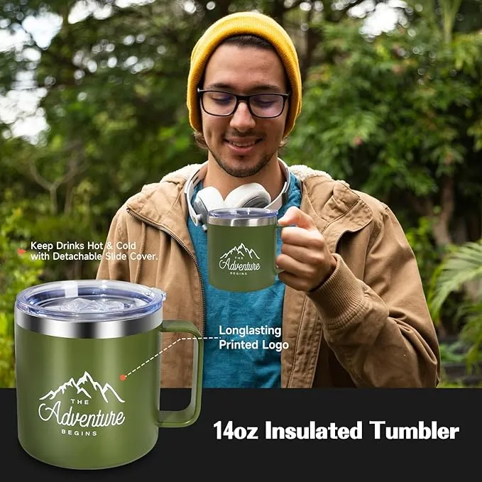 Gifts Set for Men,Dad Gift Box Dad Gifts from Son Daughter,Gift for Father's Day Birthday Tumbler Mug Gift Box Basket, Cool Camping Ourdoor Survival Kit for Son Dad in Law Husband