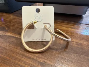Gold Crystal Lined Hoops