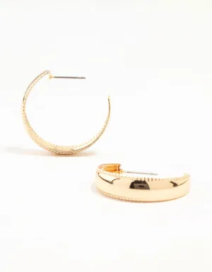 Gold Dot Border Hoop Earrings