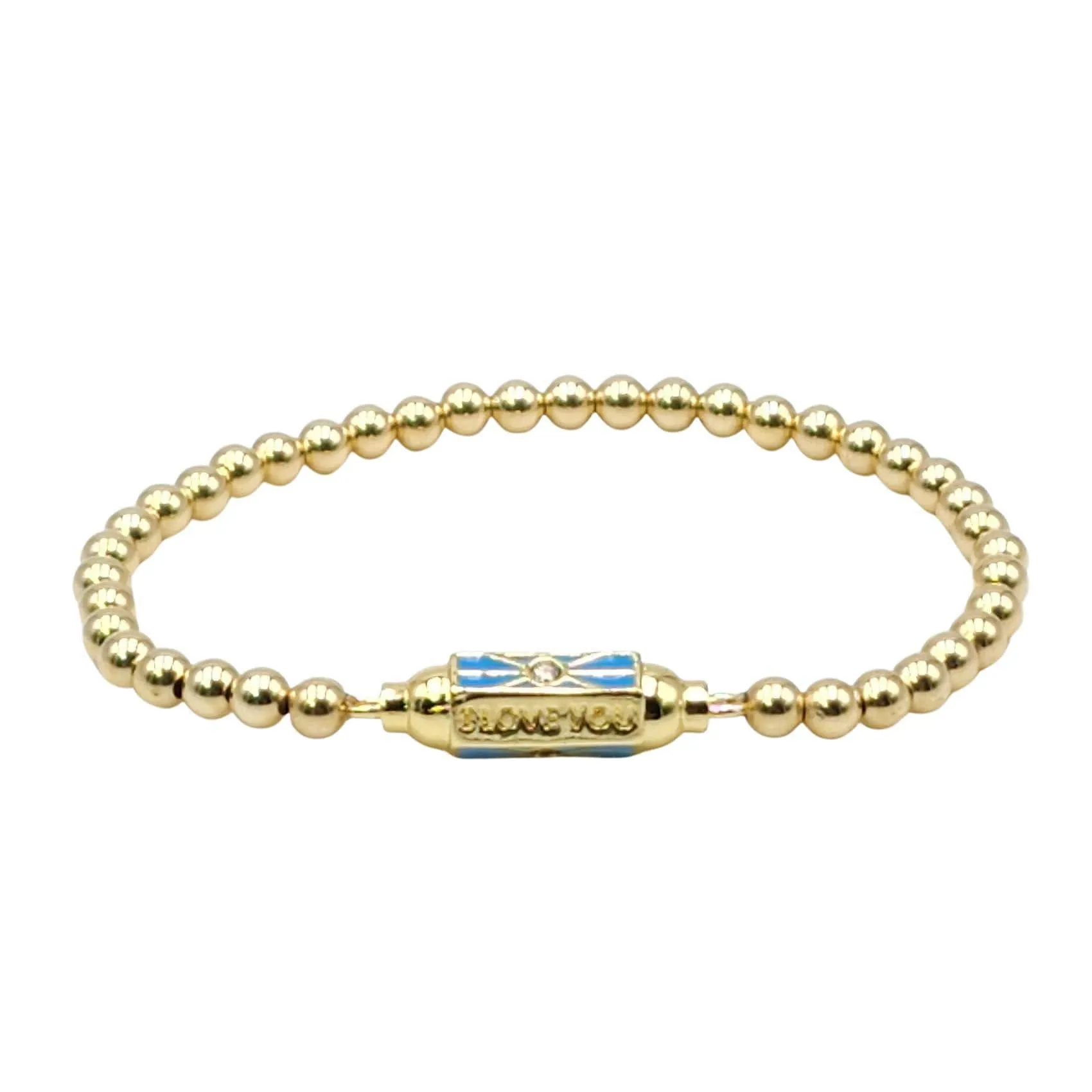 Gold-Filled Stacking Bracelet - Handcrafted Stretch Love Pendant Jewelry for Women