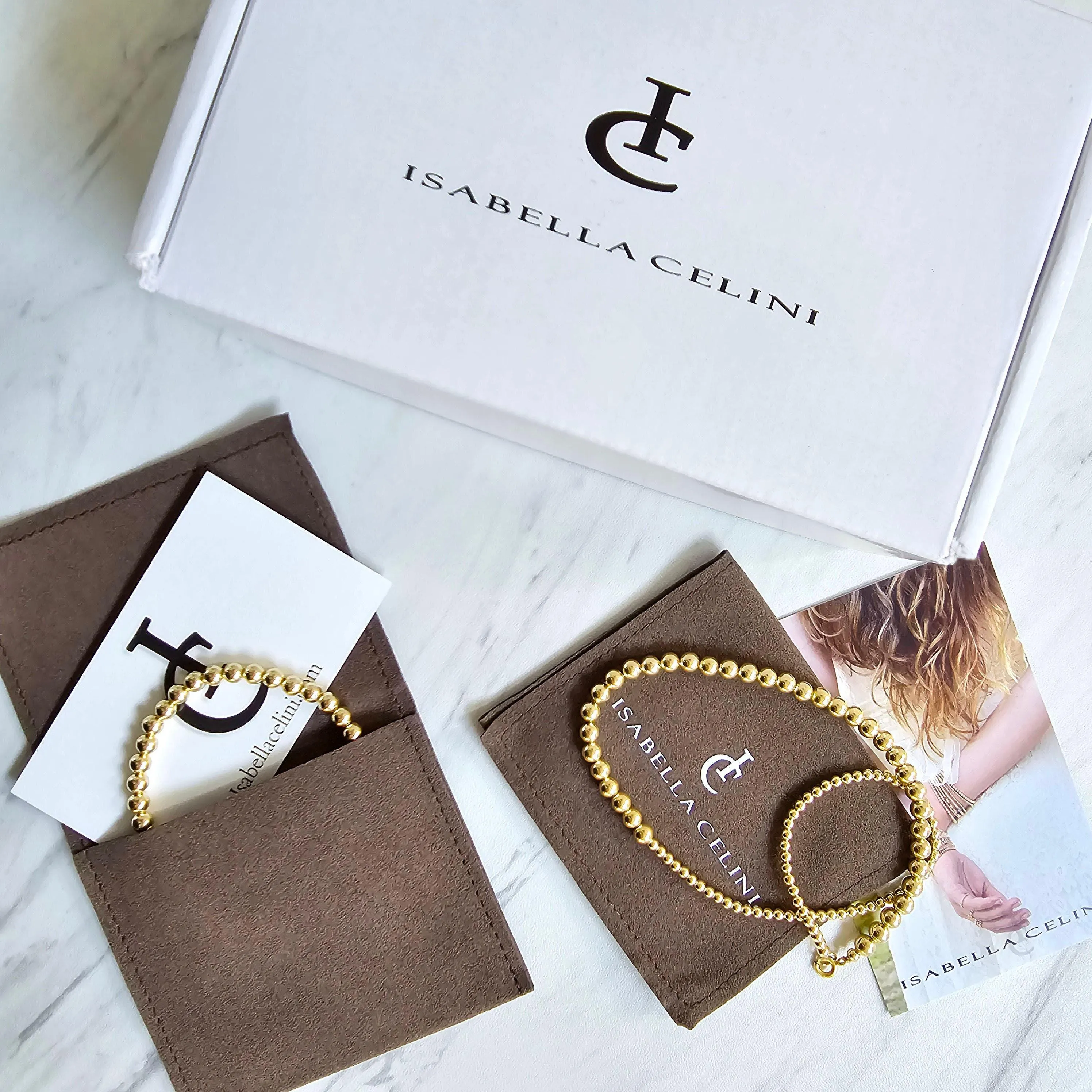 Gold-Filled Stacking Bracelet - Handcrafted Stretch Love Pendant Jewelry for Women