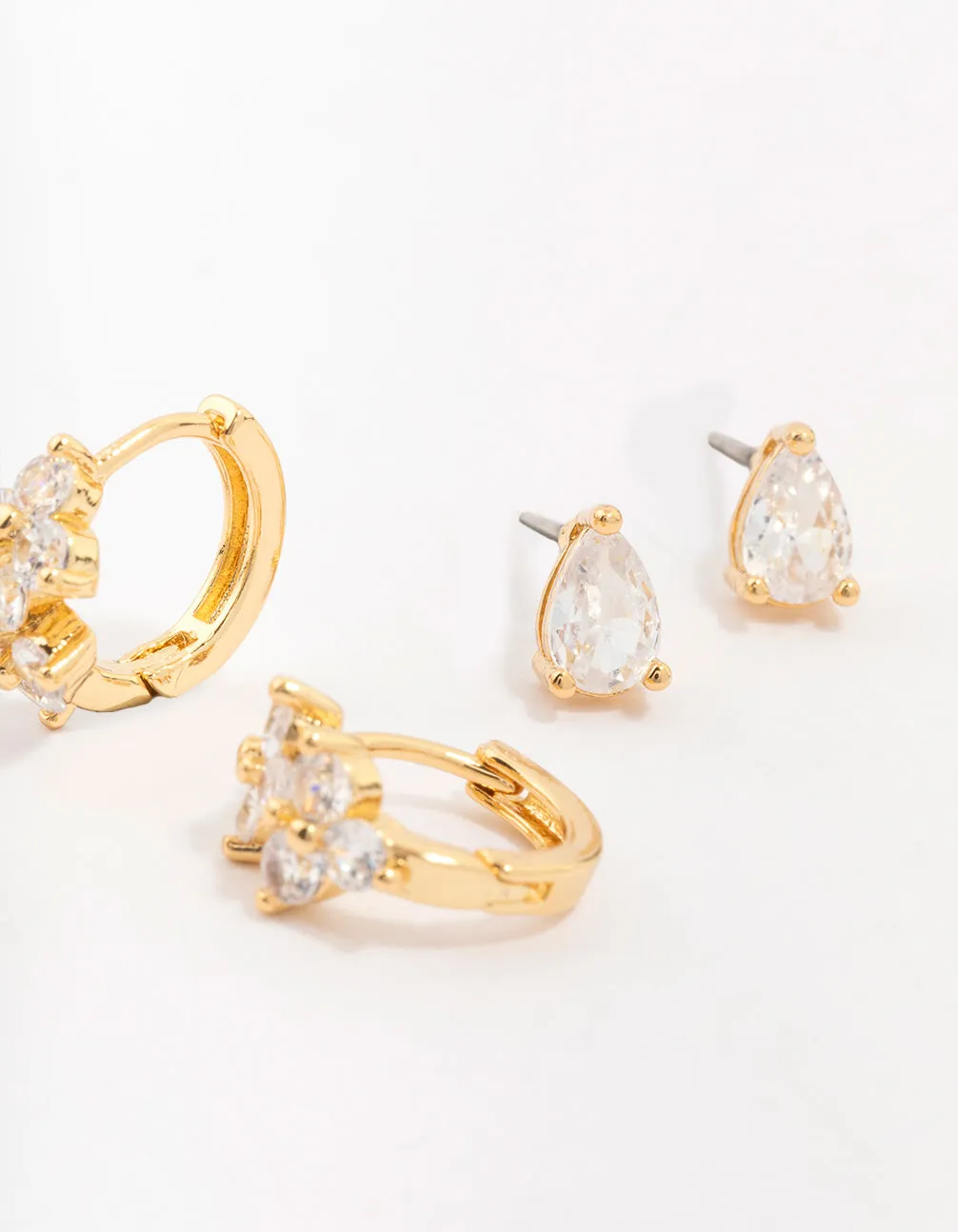 Gold Plated Brass North Star Earring 3-Pack